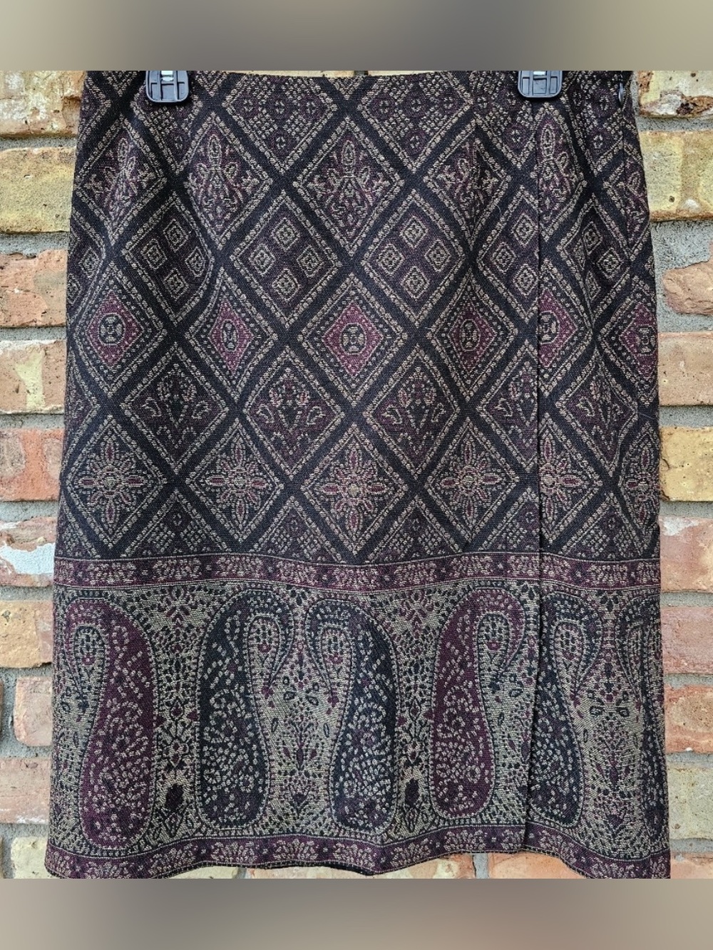Black & Plum Paisley Skirt — 12
